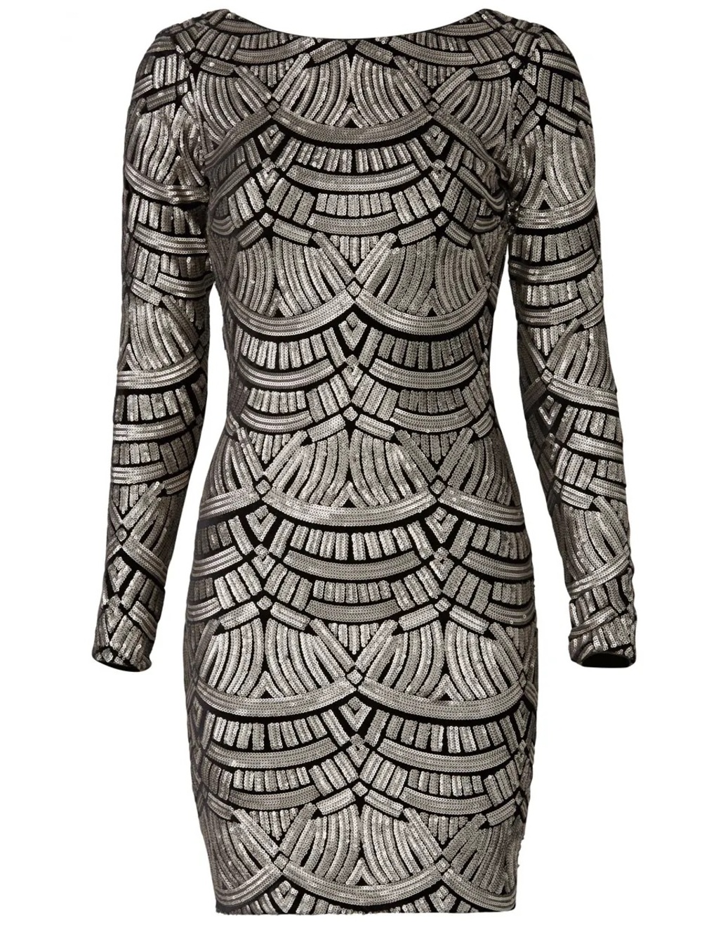 Dress the Population Art Deco Metallic Lola Sheath - Size Small